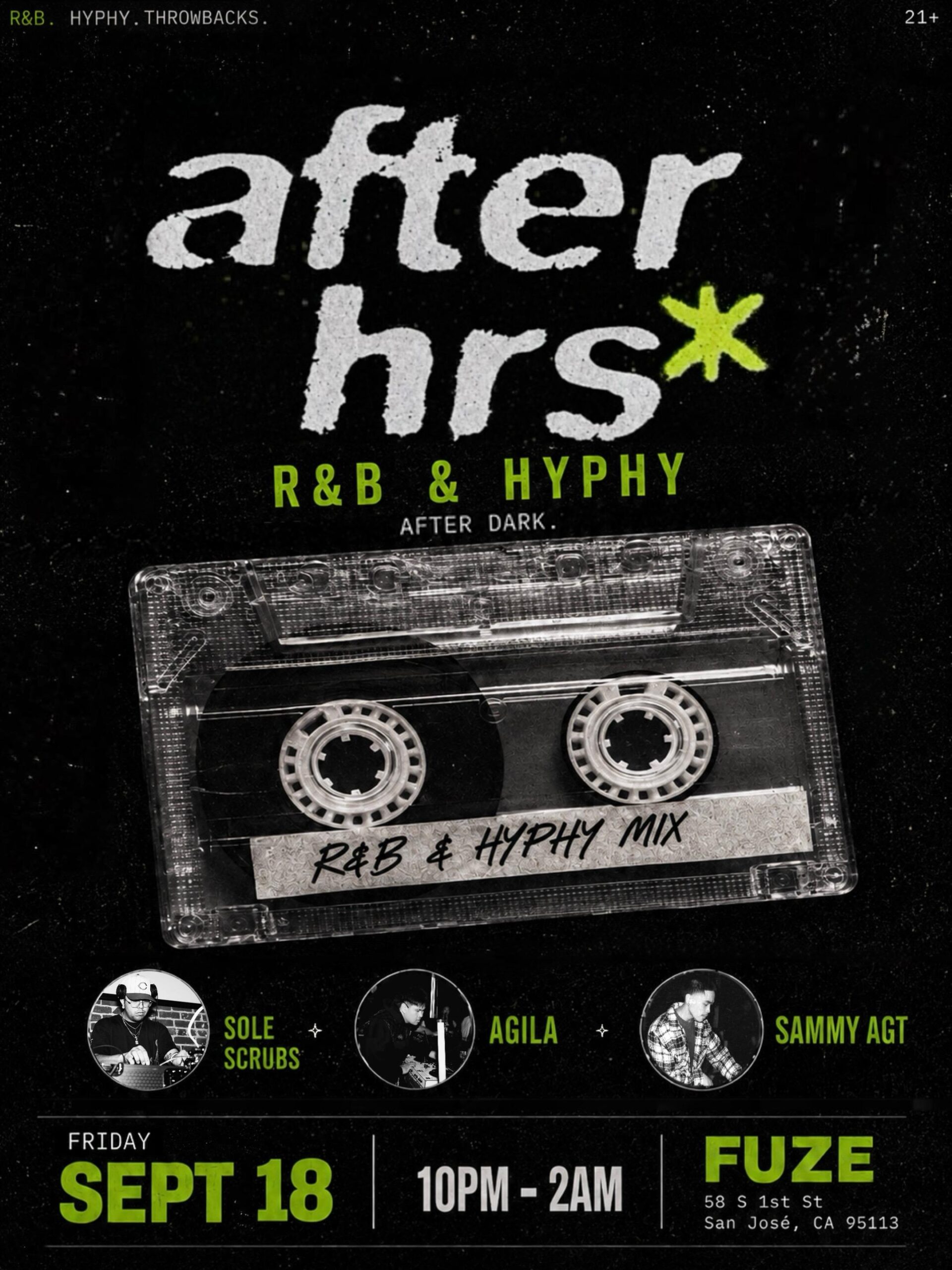 AFTER HRS SEPTEMBER 18TH AGILA-SAMMY AGT-SOLE SCRUBS